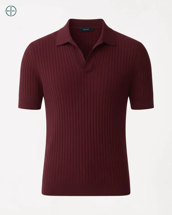 Camisa em Malha Cor Sólida Vermelho | Hawthorne House