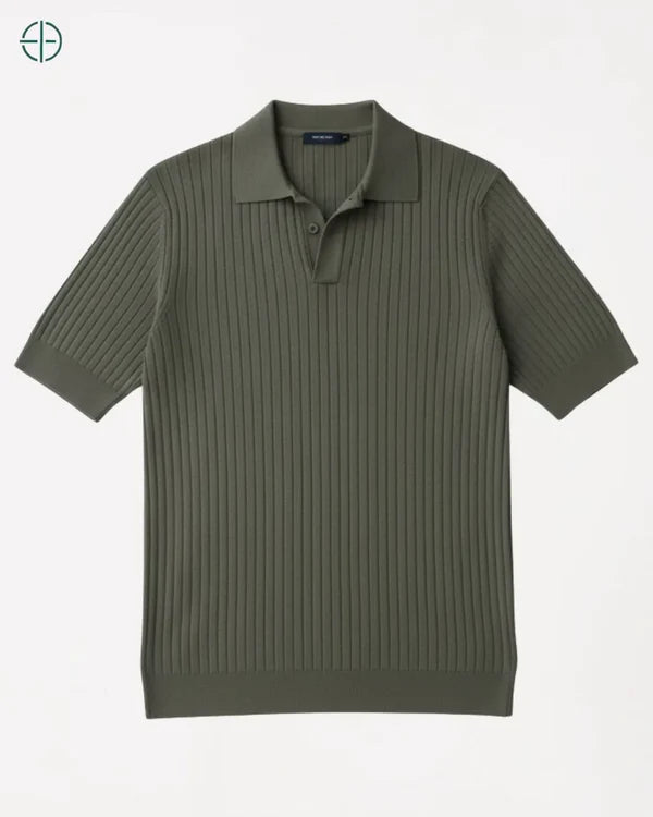 Camisa em Malha Cor Sólida Verde | Hawthorne House