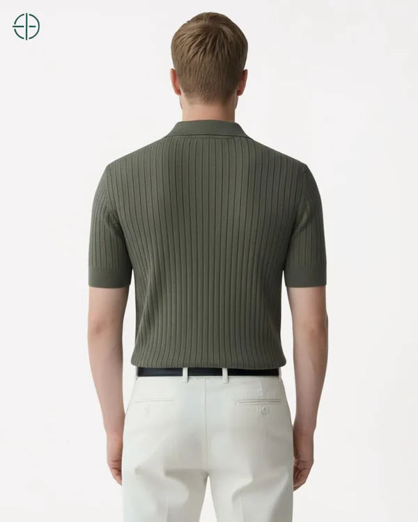 Camisa em Malha Cor Sólida Verde | Hawthorne House