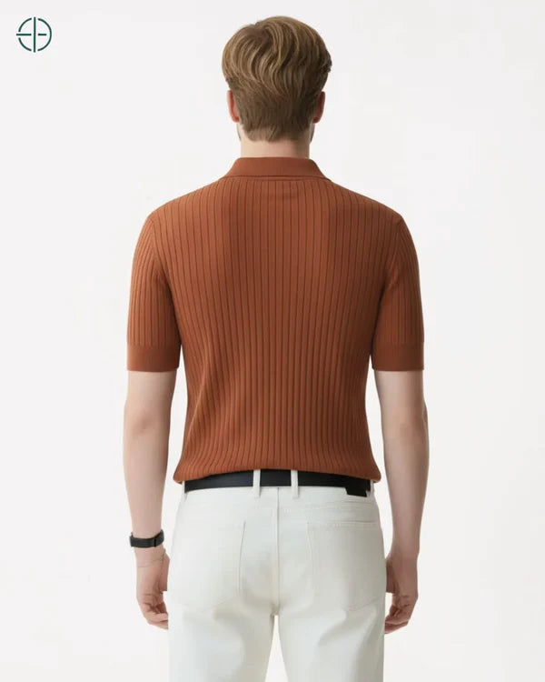 Camisa em Malha Cor Sólida Marrom | Hawthorne House